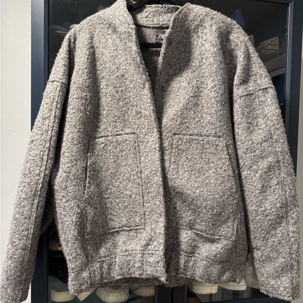 Zara Women's Gray Bomber Jacket
